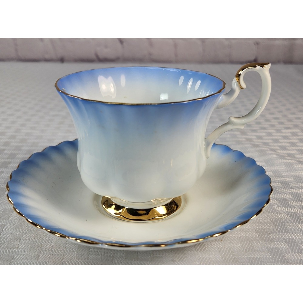 Royal Albert England Bone China RAINBOW Powder Blue  Cup & Saucer Set